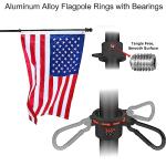 evertoco Heavy Duty T304 Stainless Steel Flag Pole Kit – 6FT Thickened Black Flagpole with 180° Adjustable Bracket & Aluminum Alloy Rings, Windproof & Rustproof for Residential/Commercial Use