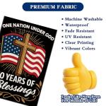 Blessings 250 Years America Garden Flag, 250 Anniversary USA Flag America Patriotic Banner 250 Year One Nation Under God 4th of July Double-Sided Waterproof 1776-2026 Commemorative Flag 12x18 Inch