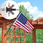 evertoco Heavy Duty T304 Stainless Steel Flag Pole Kit – 6FT Thickened Black Flagpole with 180° Adjustable Bracket & Aluminum Alloy Rings, Windproof & Rustproof for Residential/Commercial Use