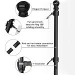ZMTECH American Flag with Pole- 6FT 1" Stainless Steel Flag Poles with Holder for Outside House, Upgraded Tangle Free Rings and Bracket, Residential or Commerical (Black, No Light)