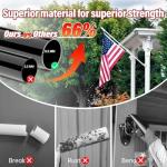 ZMTECH American Flag with Pole- 6FT 1" Stainless Steel Flag Poles with Holder for Outside House, Upgraded Tangle Free Rings and Bracket, Residential or Commerical (Black, No Light)