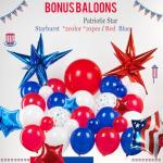 Patriotic balloons Red White and Blue balloon garland arch kit with star print and flag star mylar balloon Tissue Paper Tassels Banner for 4th of july independent day Veteran Day party decorations