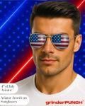American Flag Aviator Sunglasses - Gold