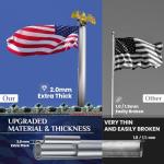 25FT Heavy Duty Flag Pole for Outside House, 12 Gauge Extra Thick Aluminum Flagpole Kit, 100MPH Wind Resistance Tested, Residential & Commercial Flag Pole with 3x5 American Flag, Concrete Mountable with Installation Guide, Silver