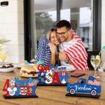4th of July Table Decorations Mouse Shaped, 3 Pieces Patriotic Memorial Day Table Signs Centerpiece, Independence Day Wooden Tabletop Sign With Base, Freedom Truck Star USA Ornament for Home Decor
