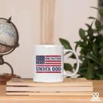 One Nation Under God Patriotism Christian Inspirational Motivational Gifts US Flag For Patriotic Novelty Drinkware Coffee Ceramic Mug 11 oz White