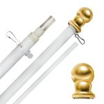 6ft Spinning Flag Pole – White