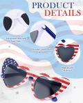 Relaxweex 12 Pack 4th of July Sunglasses American Flag Sunglasses Heart Shaped Trendy Glasses Patriotic Party Favors Gifts for Women Men 4th of July Independence Day