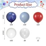 Red White and Blue Balloons, 50 Pcs Retro Red White Blue Star Print Latex Balloons Set for Independence Day Patriotic Anniversary Veterans Day Graduation Baseball Nautical Birthday Party Decorations