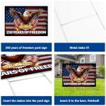Probsin 250th Anniversary Yard Sign 12" x 17" with H Stakes 250 Years of Freedom Eagle 1776-2026 250th Birthday Patriotic Welcome Signs for Lawn, Garden, Yard, Parade