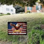 Probsin 250th Anniversary Yard Sign 12" x 17" with H Stakes 250 Years of Freedom Eagle 1776-2026 250th Birthday Patriotic Welcome Signs for Lawn, Garden, Yard, Parade