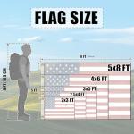 SYII American Flag 3x5 Ft Outdoor, Heavy Duty Polyester US Flags with Embroidered Stars, Sewn Stripes, and 2 Brass Grommets, All Weather America Flags for Outside High Wind