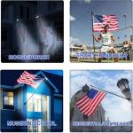 ZMTECH 5FT Flag Pole Kit with Solar Light and Embroidered American Flag, Adjustable Bracket and Upgraded Tangle-Free Ring 1" Stainless Steel Flagpole for Day and Night, Residential, Commercial, Black