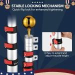 25ft Telescopic Aluminum Flag Pole with US Flags