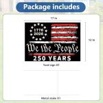 Probsin 250th Anniversary Yard Sign 12" x 17" with H Stakes America Flag 1776-2026 250 Years of Freedom We The People 250th Birthday Patriotic Welcome Signs for Lawn, Garden, Yard, Parade