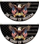 WENWELL America 250 Years of Freedom Bunting Flag, 250th Anniversary USA Patriotic Eagle Design Banner with Brass Grommets, 1776-2026 Commemorative Décor, 1.5x3 FT 2 Pack