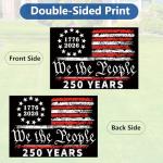 Probsin 250th Anniversary Yard Sign 12" x 17" with H Stakes America Flag 1776-2026 250 Years of Freedom We The People 250th Birthday Patriotic Welcome Signs for Lawn, Garden, Yard, Parade