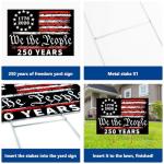 Probsin 250th Anniversary Yard Sign 12" x 17" with H Stakes America Flag 1776-2026 250 Years of Freedom We The People 250th Birthday Patriotic Welcome Signs for Lawn, Garden, Yard, Parade