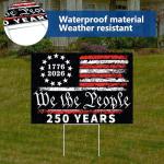 Probsin 250th Anniversary Yard Sign 12" x 17" with H Stakes America Flag 1776-2026 250 Years of Freedom We The People 250th Birthday Patriotic Welcome Signs for Lawn, Garden, Yard, Parade