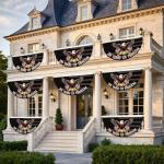 WENWELL America 250 Years of Freedom Bunting Flag, 250th Anniversary USA Patriotic Eagle Design Banner with Brass Grommets, 1776-2026 Commemorative Décor, 1.5x3 FT 2 Pack