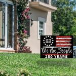 Probsin 250th Anniversary Yard Sign 12" x 17" with H Stakes America Flag 1776-2026 250 Years of Freedom We The People 250th Birthday Patriotic Welcome Signs for Lawn, Garden, Yard, Parade