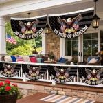 WENWELL America 250 Years of Freedom Bunting Flag, 250th Anniversary USA Patriotic Eagle Design Banner with Brass Grommets, 1776-2026 Commemorative Décor, 1.5x3 FT 2 Pack