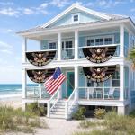 WENWELL America 250 Years of Freedom Bunting Flag, 250th Anniversary USA Patriotic Eagle Design Banner with Brass Grommets, 1776-2026 Commemorative Décor, 1.5x3 FT 2 Pack