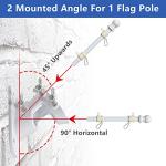 White Flag Pole for House with Holder Bracket,5-6ft Tangle Free Flag Poles for Outside House,Heavy Duty House Flag Pole Kit for 3x5 American Flags, Metal Flagpoles Residential for Outdoor Porch Garage