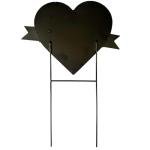 USA Flag Heart Welcome Lawn Sign – 22.5" x 16" Metal Garden Decorative Stake, Patriotic Yard Decor, American Flag Outdoor Decor for 4th of July, Red Blue & White Metal Sign, Memorial Day, Veterans Day, Rustic Americana Lawn Decoration