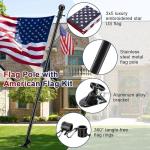 Barcetine Flag Pole Kit with 3x5 US Flag - Includes 6ft Heavy Duty Tangle Free Flagpole,Weather Resistant 3x5 Embroidered American Flag,Aluminum Holder Bracket,for Outside House,Porch,Outdoor