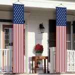 4th of July Decorations - Hanging American Flag Banners Patriotic Porch Sign for Memorial Day, Independence Day Party Supplies - Weatherproof Stars and Stripes Red White Blue (2 Pcs)