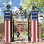 4th of July Decorations - Hanging American Flag Banners Patriotic Porch Sign for Memorial Day, Independence Day Party Supplies - Weatherproof Stars and Stripes Red White Blue (2 Pcs)