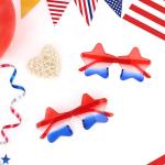 4th of July Star Glasses 2 Pairs Patriotic Fourth of July Star Sunglasses Red White and Blue American Flag Sunglasses USA Themed Glasses for Memorial Day Independence Day Party Supplies Decorations