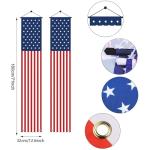 4th of July Decorations - Hanging American Flag Banners Patriotic Porch Sign for Memorial Day, Independence Day Party Supplies - Weatherproof Stars and Stripes Red White Blue (2 Pcs)