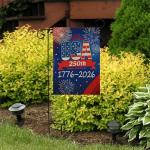250 Years USA Garden Flag, America 250th Anniversary Banner with Fireworks Design, 1776-2026 Patriotic 4th of July Yard Sign Double-Sided Waterproof Flag 12x18 Inch
