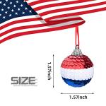 24 Piece Independence Day Hanging Ball - 1.57" Memorial Day Sequin Hanging Ball Ornament - 4th of July Red White Blue Tree Decorations for Memorial Day Veterans Patriotic USA Themed Party Supplies