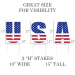 Large USA United States of America Patriotic Flag Yard Sign Home Decor Lawn Decoration With Stakes Memorial Veteran's Day 4th of July