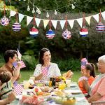 24 Piece Independence Day Hanging Ball - 1.57" Memorial Day Sequin Hanging Ball Ornament - 4th of July Red White Blue Tree Decorations for Memorial Day Veterans Patriotic USA Themed Party Supplies