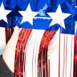 4 Packs 10 Feet Long Foil Fringe 4th of July Star Garland Memorial Day USA Red White Blue Independence Day Tinsel Metallic Streamers Patriotic Banner Car Parade Floats Garden Trailer Decor