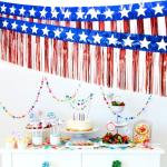 4 Packs 10 Feet Long Foil Fringe 4th of July Star Garland Memorial Day USA Red White Blue Independence Day Tinsel Metallic Streamers Patriotic Banner Car Parade Floats Garden Trailer Decor