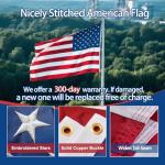 Sturdy American Flag 3x5 Ft Outdoor Heavy Duty,100% Made in USA American Flags ,Non Fading American Flags for Outside 3x5,Embroidered American Flag,3 by 5 America Flags Best High Wind all Weather US Flag,Indestructible America Flag Sewn Stripes and Embroidered Stars