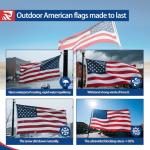 Sturdy American Flag 3x5 Ft Outdoor Heavy Duty,100% Made in USA American Flags ,Non Fading American Flags for Outside 3x5,Embroidered American Flag,3 by 5 America Flags Best High Wind all Weather US Flag,Indestructible America Flag Sewn Stripes and Embroidered Stars