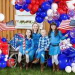 Red White and Blue Balloon Garland Arch Kit, 140Pcs Blue Red White 4th of July Balloons for Patriotic Decorations 4th of July Memorial Day Graduation Baseball Birthday Party Decorations