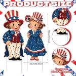 Beeveer 2 Pcs 4th of July Decorations Vintage Patriotic Yard Decor Outdoor 250th Anniversary Memorial Day Yard Sign with Stakes Front Door Hanging Sign for Porch Door Garden Patio Lawn Party Supplies