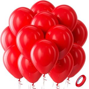 Red Latex Balloons - 100 Pack for Patriotic Events