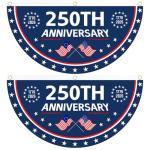 2PCS 250th Anniversary USA Flag, 1.5X3 FT 1776-2026 Fan Flags, 2 Ply Year American Anniversary Flag for Wall, Front Door, Porch, Fence, Outdoor Decorations (Style 1)
