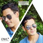 OWL Aviator Pilot 4th of July Sunglasses for Women and Men Size Medium Silver Frame USA American Flag Lens Glasses UV400 Protection