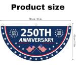 2PCS 250th Anniversary USA Flag, 1.5X3 FT 1776-2026 Fan Flags, 2 Ply Year American Anniversary Flag for Wall, Front Door, Porch, Fence, Outdoor Decorations (Style 1)