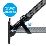 HIBLE 5 Foot Carbon Fiber Flag Poles for House Porch, 1 Inch Strong Black Flag Pole with Smooth Bearings Tangle Free Flagpole Rings (4 Sections, with Bracket)