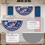 2PCS 250th Anniversary USA Flag, 1.5X3 FT 1776-2026 Fan Flags, 2 Ply Year American Anniversary Flag for Wall, Front Door, Porch, Fence, Outdoor Decorations (Style 1)